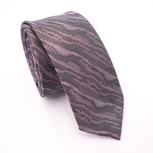 Black, Purple-Pink Wave Pattern Tie